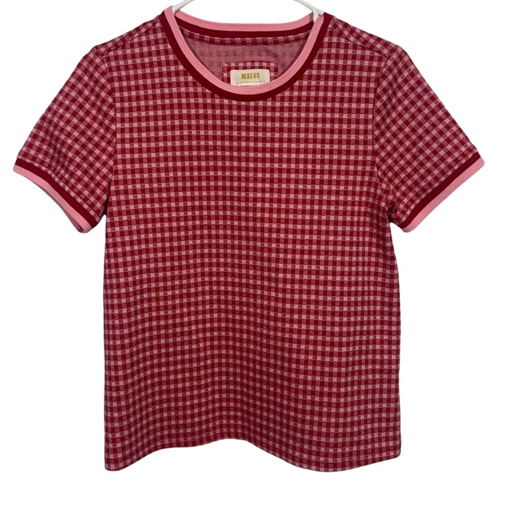 Anthropologie Maeve Plaid Cap Sleeve Blouse
